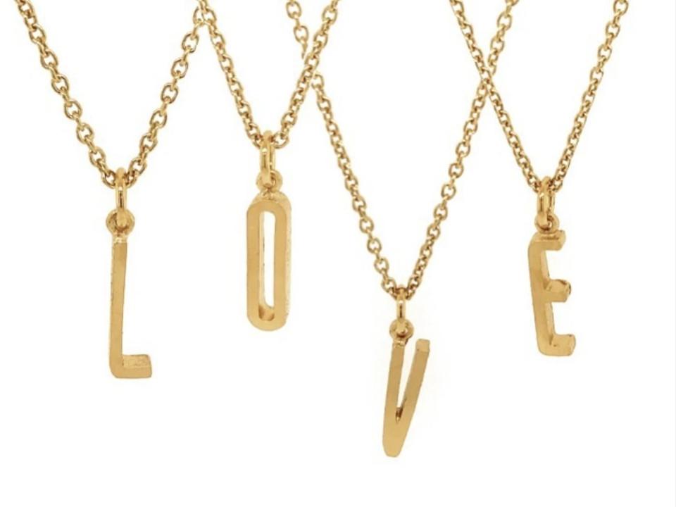 Heiring Initials Anhänger Buchstabe A Silber vergoldet – Anhänger Anhänger ohne Besatz in gelbgold und aus 925 Silber und PVD beschichtet. – Ansicht 2