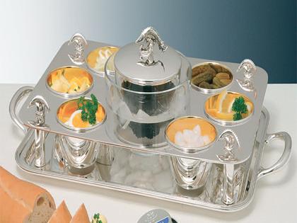 Sonja Quandt Kaviarkabarett – Silberwaren Silber Glas aus 925 Silber.