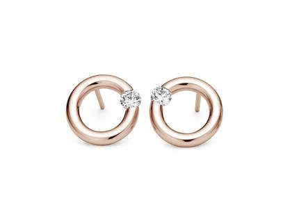 Niessing Spannring Ohrstecker 12mm Weißgold Rosewood 2x 0,16 ct – Ohrschmuck Ohrstecker aus 750 Weißgold.
