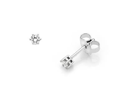 N1 Diamonds Ohrstecker 6er Krappe Weißgold 0,15ct – Ohrschmuck Ohrstecker aus 585 Weißgold.