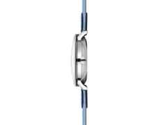 Sternglas Lumatik Automatik Edelstahl 38mm hellblaues Zifferblatt braunes Lederband – Herrenuhren Uhr mit Datum aus Edelstahl und Leder. Das Gehäuse ist rund und silber. Das Lederarmband ist braun. Das Zifferblatt ist arabisch Index und blau. – Ansicht 2