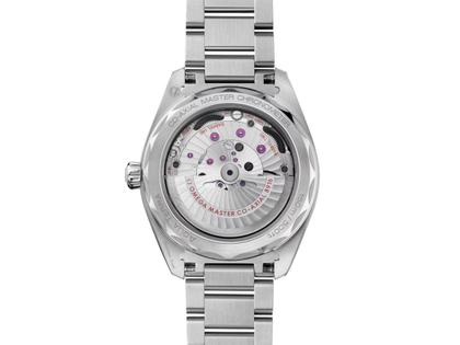 Omega Seamaster Aqua Terra 150M Automatik Kleine Sekunde Edelstahl 41mm silbernes Zifferblatt Metallband – Herrenuhren Uhr mit Datum aus Edelstahl und Kautschuk. Das Gehäuse ist rund und silber. Das Edelstahlarmband ist silber. Das Zifferblatt ist ein Index in silber. – Ansicht 2
