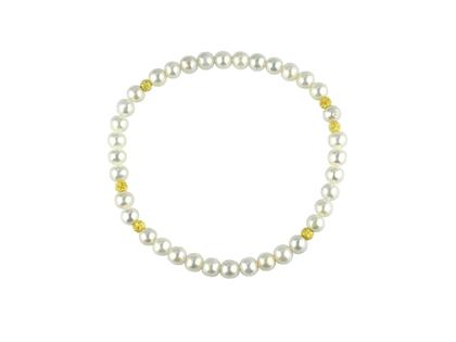 Juwelier Roller | Atelier Armband Silber vergoldet 18cm mit weißen Zuchtperlen – Armschmuck Armband aus 925 Silber und und vergoldet.