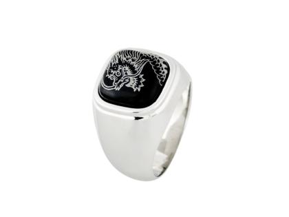 Ringe Ring aus 925 Silber, Porzellan und und rhodiniert.