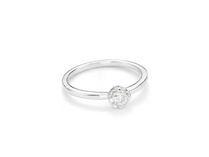 Silhouette Schmuck Juwelier Roller Solitaire Special Ring Weißgold mit Brillant 0,270ct – Ringe Ring mit Besatz aus 750 Weißgold.