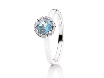 Capolavoro Espressivo Ring Weißgold mit blauem Topas und Brillanten 0,060ct – Ringe Ring aus 750 Weißgold.