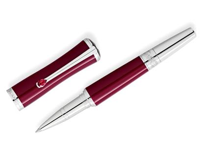 Montblanc Muses Maria Callas Special Edition Rubinrot Rollerball – Schreibgeräte Rollerball in silber und aus Edelharz und platiniert.