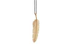 Heiring Feather Anhänger Medium Silber gelbvergoldet – Anhänger Anhänger ohne Besatz aus 925 Silber, PVD beschichtet und und .