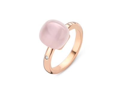 Bigli Mini Sweety "So Lovely" Ring Roségold Gr. M mit Brillant 0,020ct – Ringe Ring mit Besatz aus 750 Rotgold.