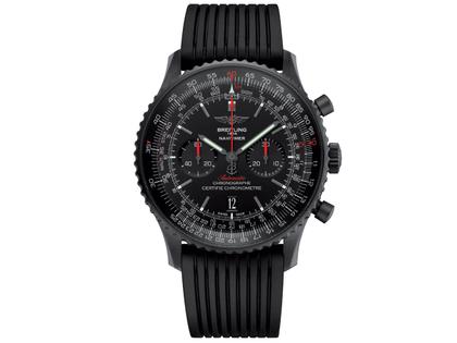Breitling Navitimer 01 46mm Blacksteel Index schwarz Kautschukband 