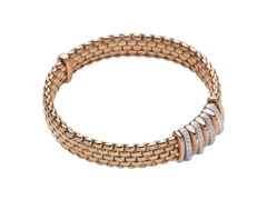 Fope Panorama Armband  mit 9 Ronden  Rosegold mit Brillanten – Armschmuck Armband aus 750 Rotgold.