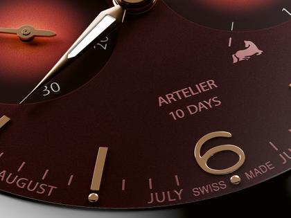 Oris Artelier Calibre 113 Year of the Horse Handaufzug Edelstahl 43mm rotes Zifferblatt braunes Lederband limitiert – Herrenuhren Uhr mit Datum aus Edelstahl und Leder. Das Gehäuse ist rund und silber. Das Lederarmband ist braun. Das Zifferblatt ist arabisch Index und rot. – Ansicht 3