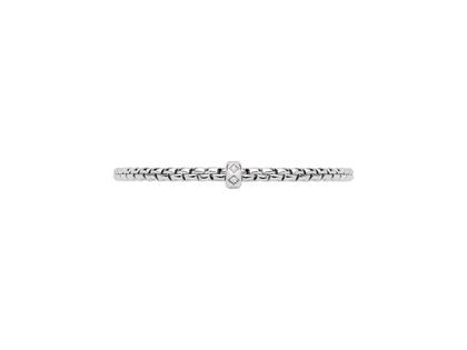 Fope Eka Tiny Flex'It Armband Weißgold mit 1 Weißgold-Ronde und Brillanten 0,12ct flexibel – Armschmuck Armband aus 750 Weißgold. – Ansicht 3