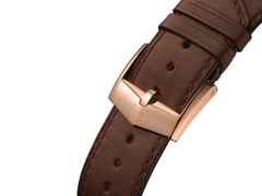 TAG Heuer Carrera Chronosprint x Porsche Automatik Roségold 42mm beiges Zifferblatt braunes Lederband – Herrenuhren Chronograph aus 750 Rotgold. Das Gehäuse ist rund und roségold. Das Lederarmband ist braun. Das Zifferblatt ist ein Index in beige. – Ansicht 4