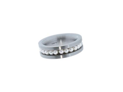 Schmuckwerk Rassel Edelstahl: Damenring – Ringe Ring mit Besatz aus Edelstahl.