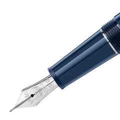 Montblanc Around the World in 80 Days Classique Füllfederhalter blau – Schreibgeräte Füllfederhalter aus 585 Weißgold, Edelharz und und platiniert. – Ansicht 2