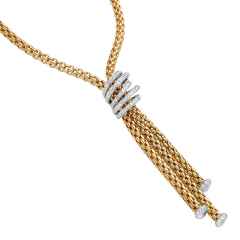 Fope FlexIt Solo Collier Gelbgold mit Brillanten Pave – Halsschmuck Collier aus 750 Gelbgold. – Ansicht 2