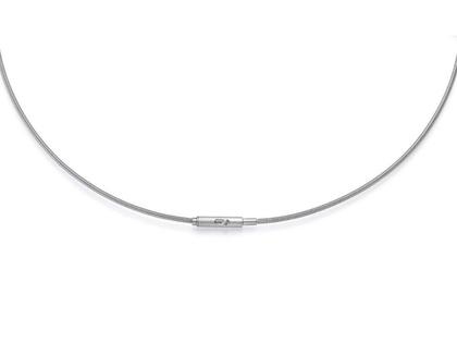 Micha Bunz Halsreif Platin 1-fach gewickelt 42 cm – Halsschmuck Halsreif aus 950 Platin.