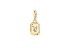 Thomas Sabo Charm-Anhänger Sternzeichen Stier Silber vergoldet – Anhänger Anhänger mit Besatz aus 925 Silber und und vergoldet.