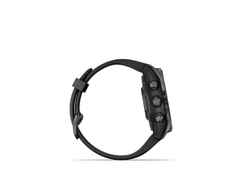 Garmin epix Pro Sapphire Titan carbongrau beschichtet 42 mm Kautschukband schwarz – Herrenuhren Uhr Multifunktion aus DLC beschichtet, Kautschuk und Titan. Das Gehäuse ist rund und schwarz. Das Kautschuk / Kunststoff / Silikon Armband ist schwarz. Das Zifferblatt ist digital und schwarz. – Ansicht 7