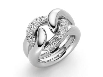 IsabelleFa Duchesse Ring Weißgold 15mm – Ringe Ring mit Besatz aus 750 Weißgold.