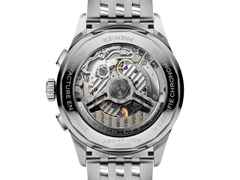 Breitling Premier B01 Chronograph 42 Automatik Edelstahl blaues Zifferblatt Metallband – Herrenuhren Chronograph aus Edelstahl und Leder. Das Gehäuse ist rund und silber. Das Edelstahlarmband ist silber. Das Zifferblatt ist arabisch und blau. – Ansicht 2