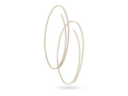 Niessing Linear Creole 60mm Fine Gray – Ohrschmuck Creolen aus 750 Weißgold.