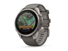 Garmin Fenix 9 Pro inReach Solar Titan 47mm digitales Display graues Silikonband – Herrenuhren Uhr Multifunktion aus Kautschuk und Titan. Das Gehäuse ist rund und grau. Das Kautschuk / Kunststoff / Silikon Armband ist grau. Das Zifferblatt ist digital und schwarz. – Ansicht 2