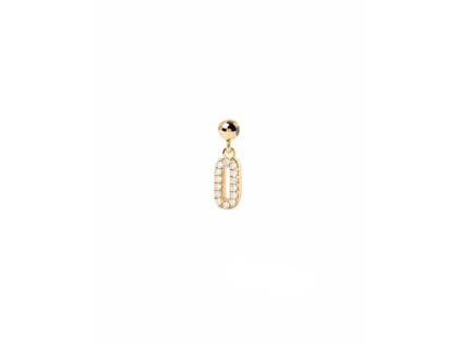 PDPAOLA Charm "0" Silber vergoldet mit Zirkonias – Anhänger Anhänger mit Besatz aus 750 Gelbgold, 925 Silber vergoldet und und .