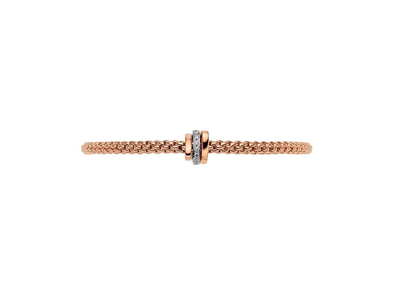 Fope Prima  Armband mit Brillanten Roségold – Armschmuck Armband aus 750 Rotgold, 750 Weißgold und und . – Ansicht 3