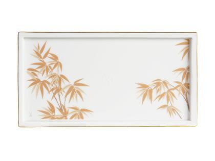 Meissen Cosmopolitan "Golden Bamboo" Platte Porzellan mit Golddekor 27x14cm – Porzellanwaren Tafelporzellan in weiß und aus Porzellan.