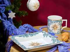 Meissen Vide-Poche Collection "Meissen Christmas Star" blau groß – Porzellanwaren Porzellandekoration in weiß und aus Porzellan und vergoldet. – Ansicht 5