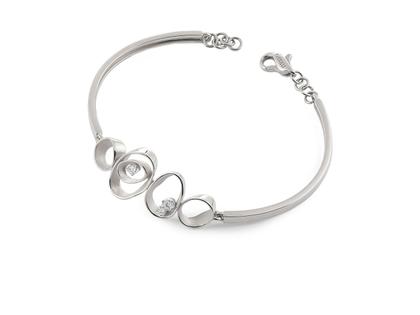 Cammilli Firenze Dune Armband White Ice Gold mit Brillanten 0,180ct – Armschmuck Armreif aus 750 Weißgold.