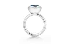 Capolavoro Twinkle Balloon Ring Medium Weißgold mit London Blue Topas und Brillanten – Ringe Ring mit Besatz aus 750 Weißgold. – Ansicht 2