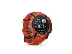 Garmin Instinct 2X Solar faserverstärktes Polymer rot 50 mm Kautschukband rot – Damenuhren Uhr Multifunktion aus Kautschuk und Kunststoff. Das Gehäuse ist rund und rot. Das Kautschuk / Kunststoff / Silikon Armband ist rot. Das Zifferblatt ist digital und schwarz. – Ansicht 5