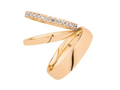 Christian Bauer Trauringpaar Rotgold gewölbt mit Brillanten 0,370ct – Ringe Trauring mit Besatz aus 585 Rotgold.
