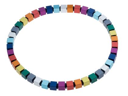 Apero Würfelkette 8mm bunt – Halsschmuck Collier aus Aluminium.