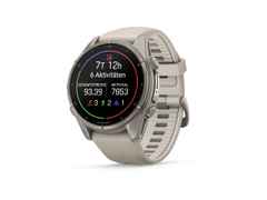 Garmin Fenix 9 faserverstärktes Polymer 43mm digitales Display graues Silikonband – Herrenuhren Uhr Multifunktion aus Kautschuk, Kunststoff und Titan. Das Gehäuse ist rund und grau. Das Kautschuk / Kunststoff / Silikon Armband ist grau. Das Zifferblatt ist digital und schwarz. – Ansicht 2