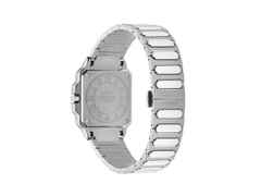 Gucci G-Flat Quarz Edelstahl 30mm schwarzes Zifferblatt Metallband YA166505 – Damenuhren Uhr mit Datum aus Edelstahl. Das Gehäuse ist rechteckig und silber. Das Edelstahlarmband ist silber. Das Zifferblatt ist römisch Index und schwarz. – Ansicht 2