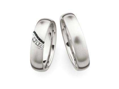 Christian Bauer Trauring Paar Nr.  73 Platin – Ringe Trauring mit Besatz aus 950 Platin.