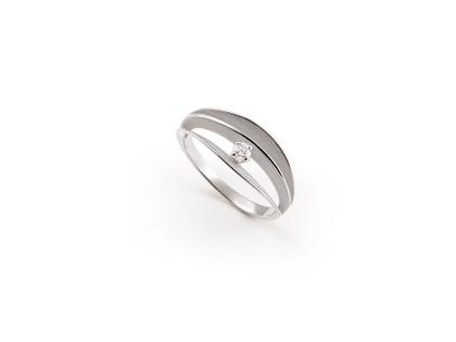Cammilli Firenze Velaa Star Ring White Ice Gold 3reihig mit Brillant 0,080ct – Ringe Ring mit Besatz aus 750 Weißgold.