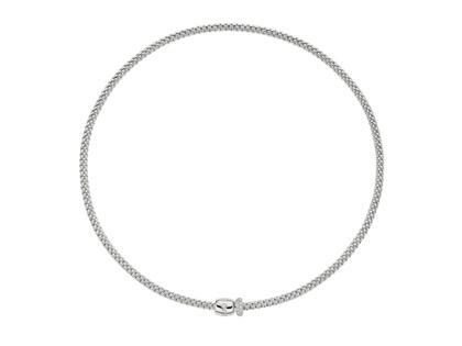 Fope Prima Flex'It Collier Weißgold 40cm mit Brillanten – Halsschmuck Collier aus 750 Weißgold.