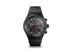 Porsche Design Chronograph 1 - 50 Jahre 911 Turbo Edition Automatik Titan 40mm schwarzes Zifferblatt Metallband und Textilband limitiert – Herrenuhren Chronograph aus Titan und Titancarbid beschichtet. Das Gehäuse ist rund und schwarz. Das Titanarmband ist schwarz. Das Zifferblatt ist arabisch Index und schwarz. – Ansicht 2