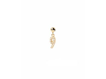 PDPAOLA Charm "9" Silber vergoldet mit Zirkonias – Anhänger Anhänger mit Besatz aus 750 Gelbgold, 925 Silber vergoldet und und .