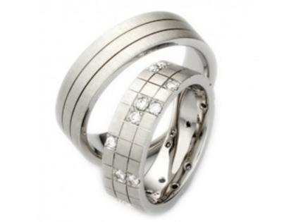 Max Kemper Trauring Paar Weißgold 6,3mm gerade mit Brillanten 0,460ct – Ringe Trauring mit Besatz aus 585 Weißgold.