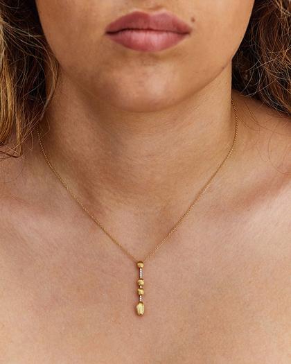Nanis Dancing in the Rain Elite Collier Gelb- und Weißgold 0,04 ct – Halsschmuck Collier aus 750 Gelbgold, 750 Weißgold und und . – Ansicht 3