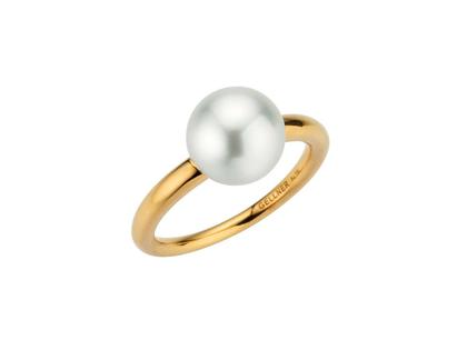 Gellner Modern Classic Ring Gelbgold mit Südseeperle – Ringe Ring mit Besatz aus 750 Gelbgold.