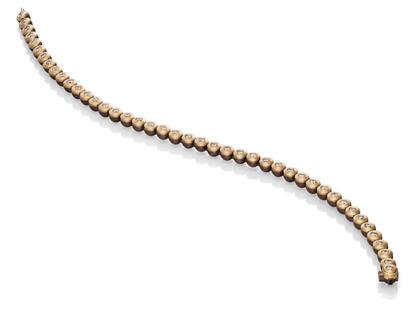 Jörg Kaiser Rivière Armband Roségold Edelstahl braun Brillanten 4,30ct – Armschmuck Armband aus 750 Rotgold, Edelstahl, PVD beschichtet und und .