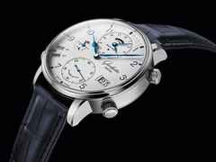 Glashütte Original Senator Cosmopolite Automatik Edelstahl 44mm weißes Zifferblatt blaues Lederband – Ansicht 3