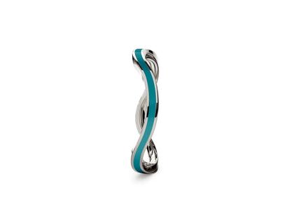 Niessing Setario Wave Ring Fine Gray mit dunkelgrüner Emaille – Ringe Ring aus 750 Weißgold.